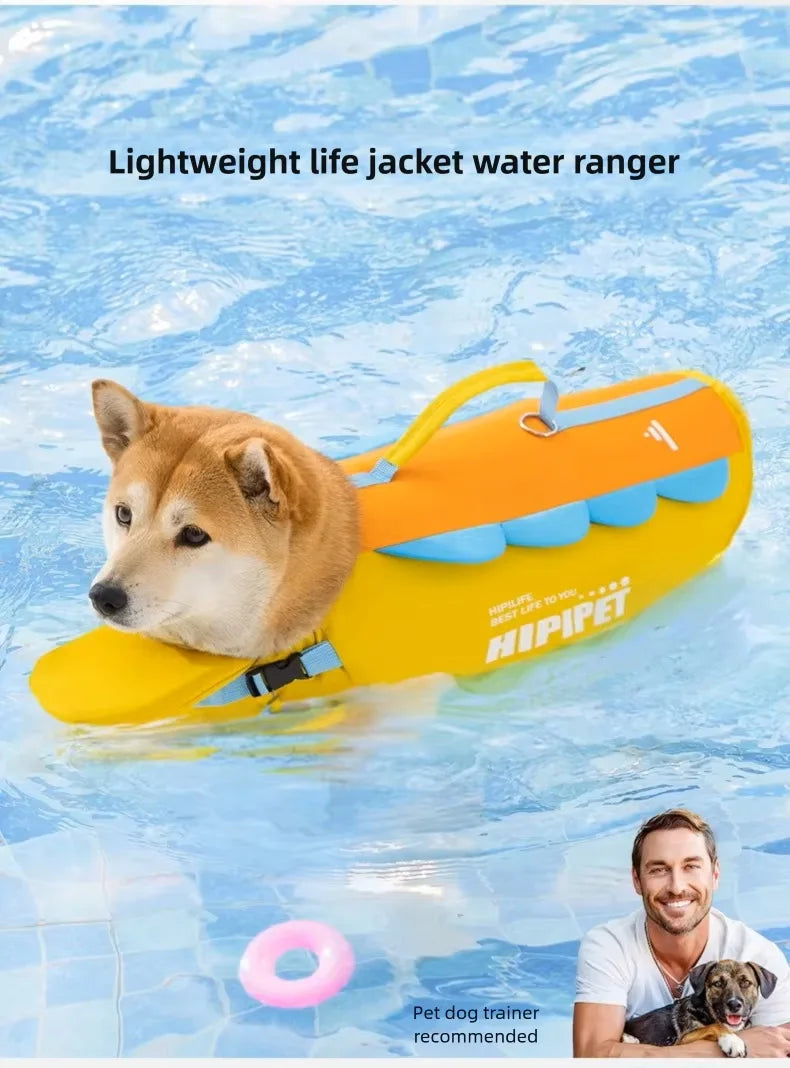 Adjustable Dog Life Jacket with Reflective Trim for Swimming and Water Safety