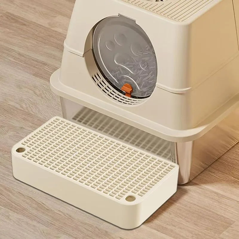 Cat Litter Box Ramp with Built-in Filter