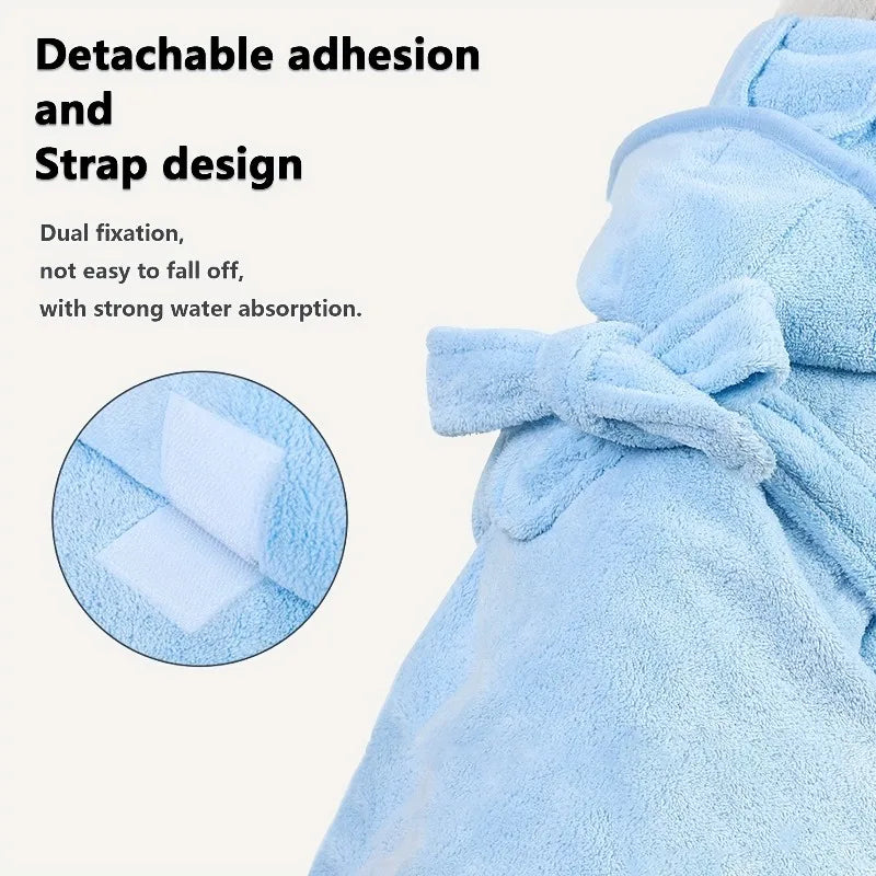 Soft Cotton Dog Bathrobe with Secure Fit