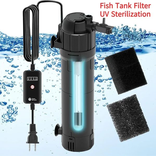 Filtre Aquarium Silencieux 5-en-1 avec Stérilisateur UV