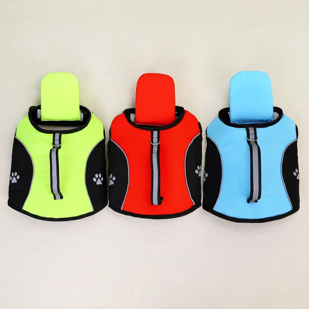 Adjustable Dog Life Jacket with Removable Floats for Swimming