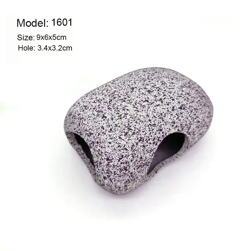 Ceramic Aquarium Cave Decor for Cichlids & Shrimp