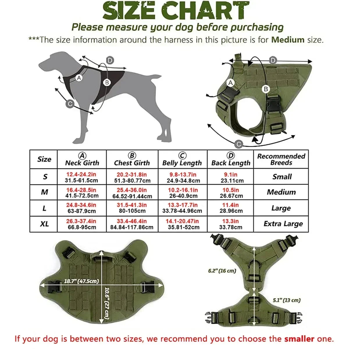 Tactical Dog Harness with MOLLE Pouches and Collar Set