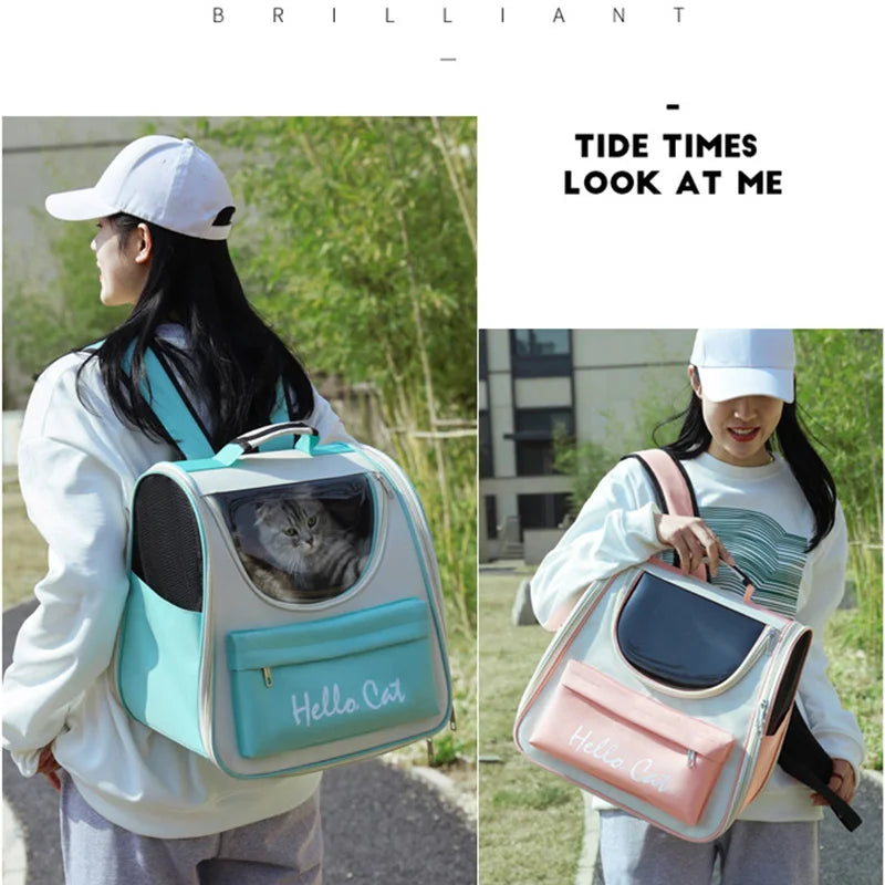 حقيبة حمل للقطط مضادة للرياح مع وسادة