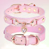 Rhinestone Heart Charm Color-Changing Dog Collar