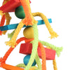 Colorful Wooden Bead and Rope Parrot Chew Toy with Hanging Hook