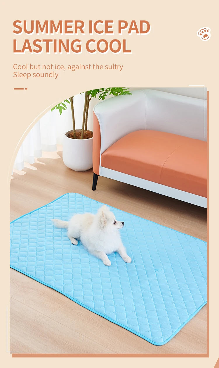 Washable Dog Cooling Mat with Ice Silk Fabric