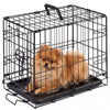 Small Dog Crate — Foldable Metal Kennel with Secure Locks & Removable Tray