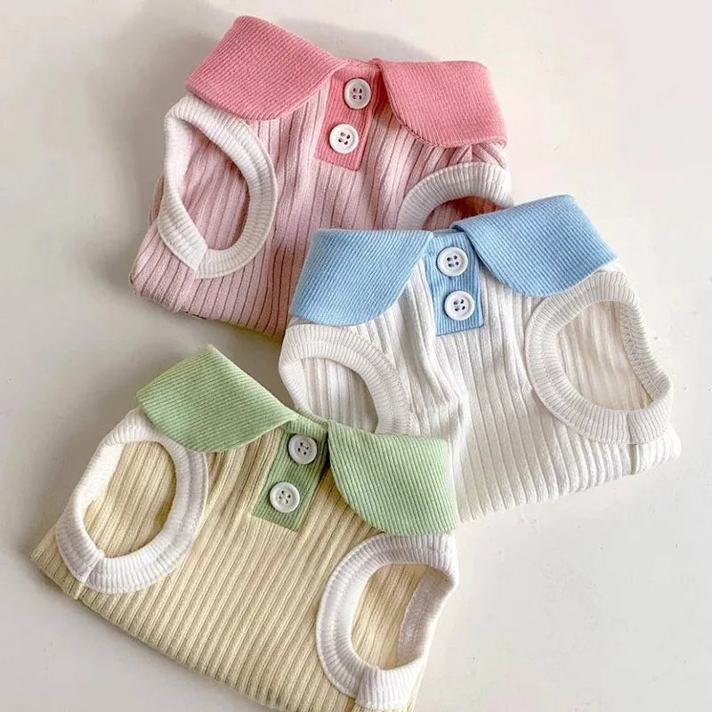 Breathable Dog T-Shirt with Collar for Summer