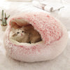 Lit Semi-Ouvert en Peluche pour Chats et Chiens