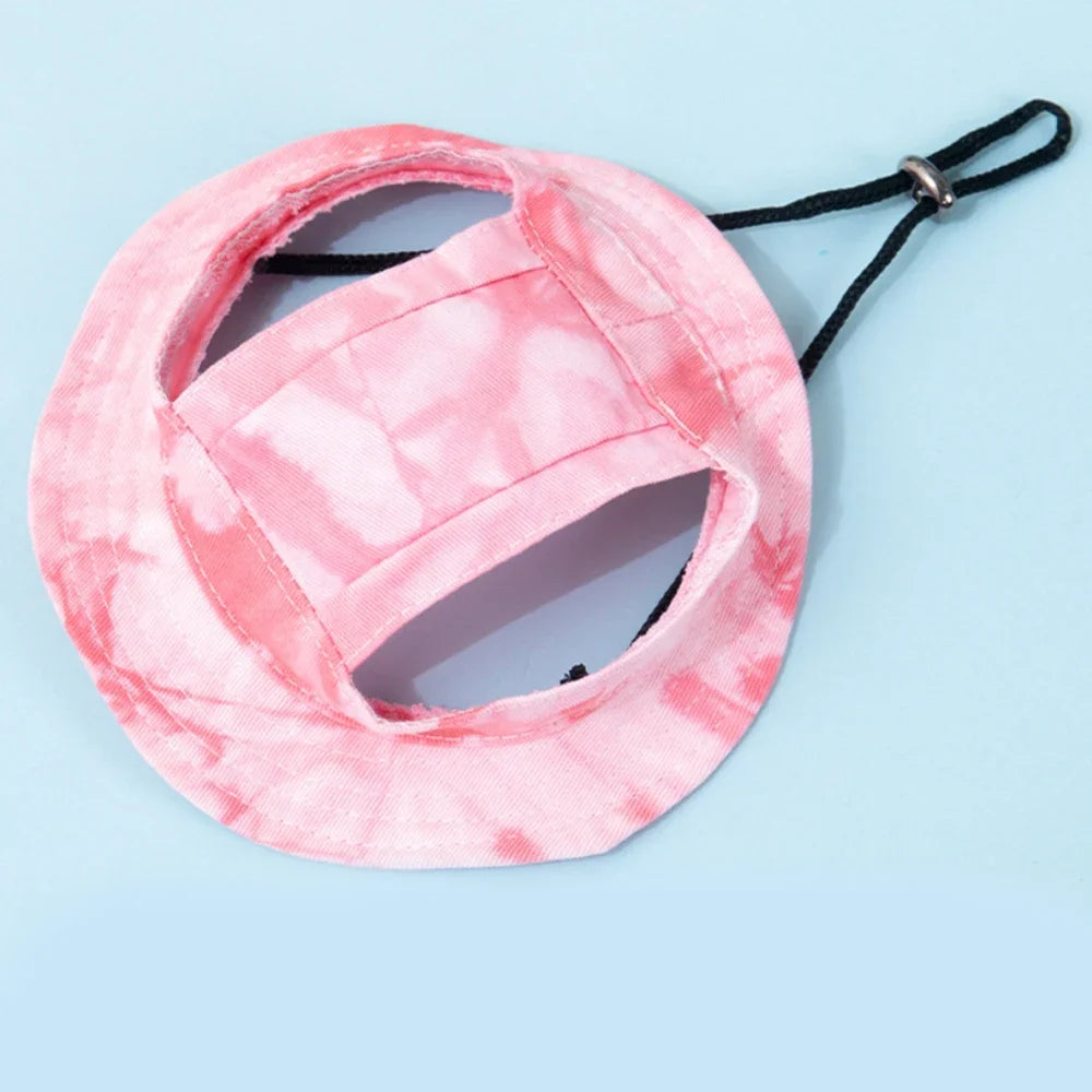 Breathable Cotton Fisherman Hat for Dogs and Cats with Ear Holes