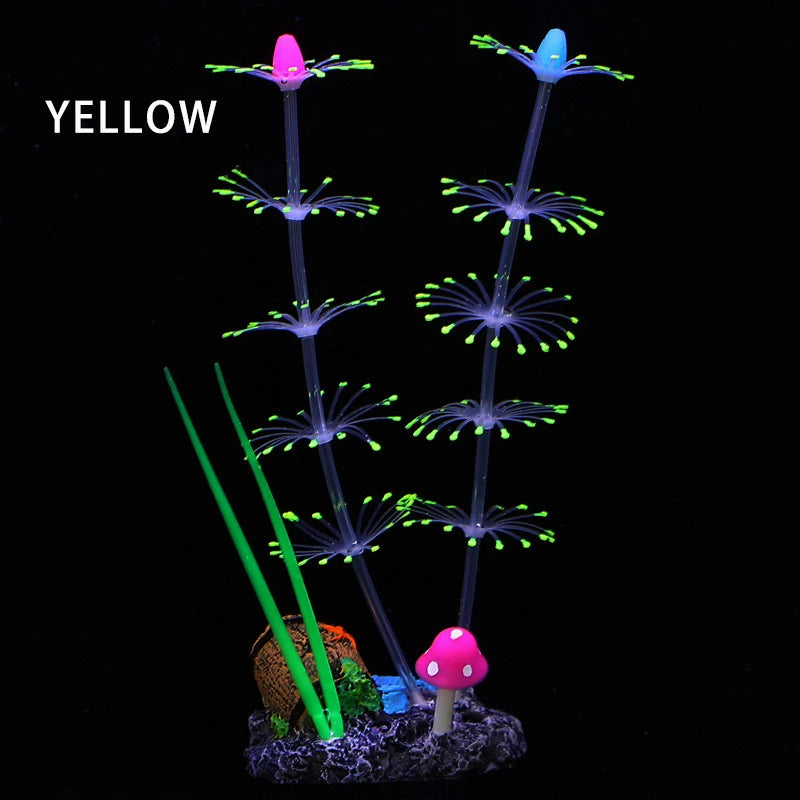Fluorescent Silicone Water Grass for Aquarium Decoration