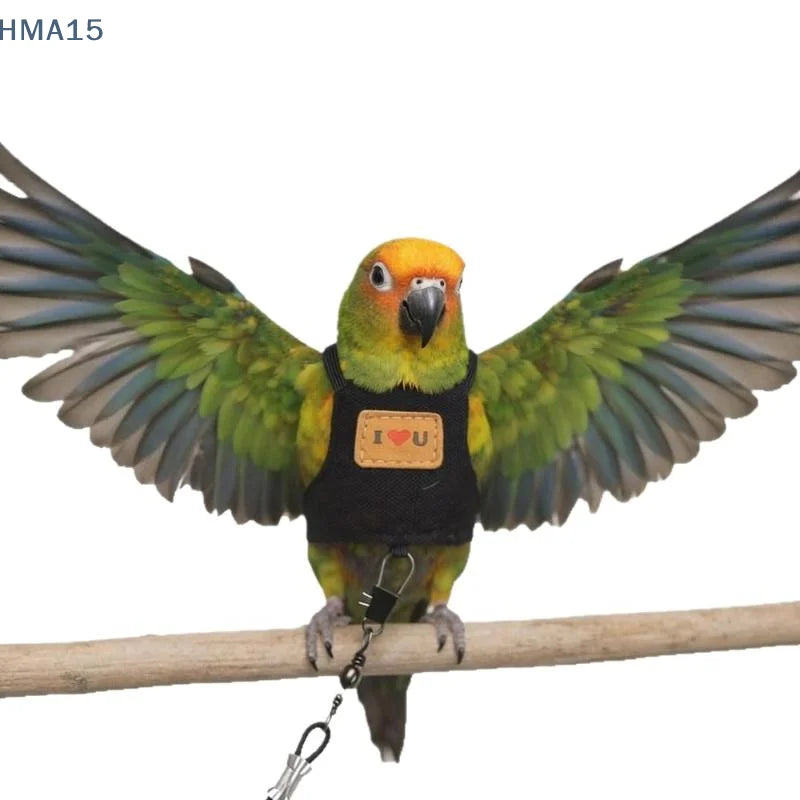 Adjustable Parrot Flying Harness with Leash for Small to Medium Birds