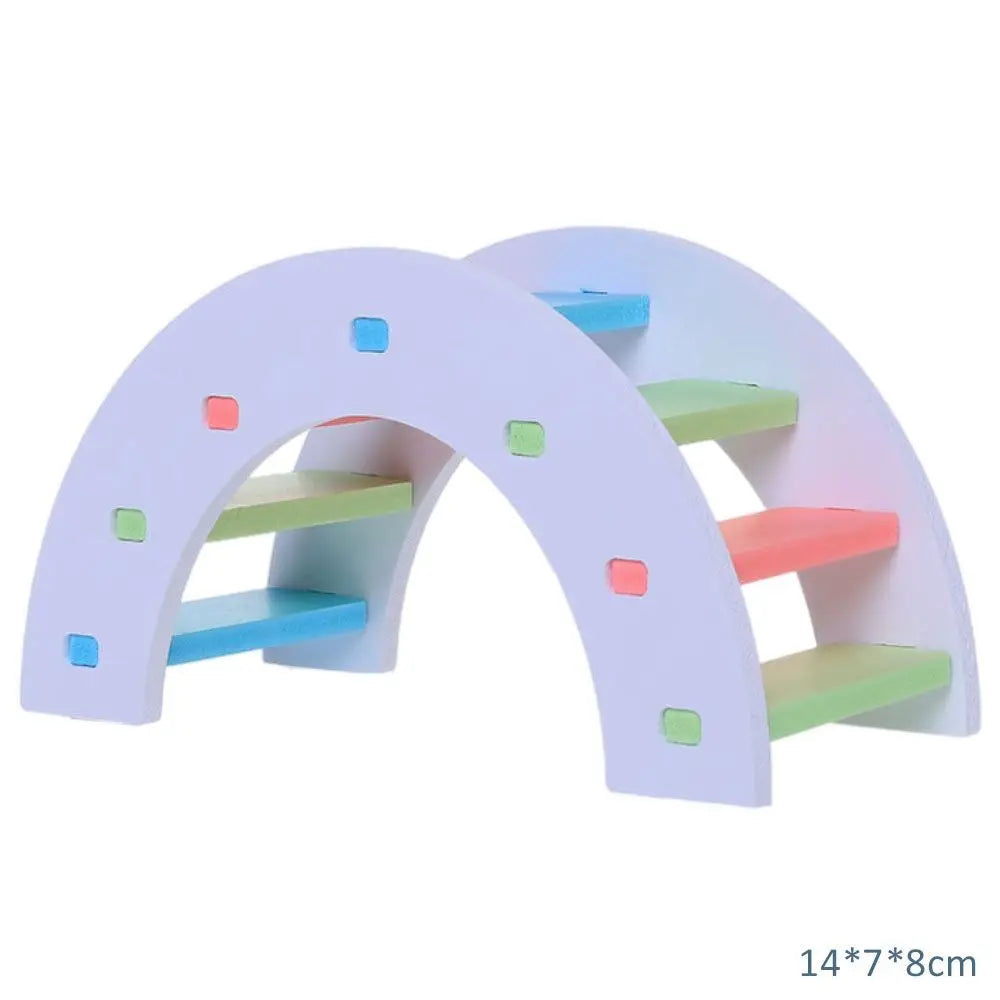 Rainbow Staircase Wooden Hamster House with DIY Assembly Kit
