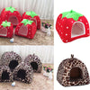 Lit pour animaux en peluche en forme de fraise