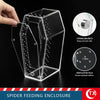 A clear acrylic spider feeding enclosure with strong magnets and a ventilation hole.