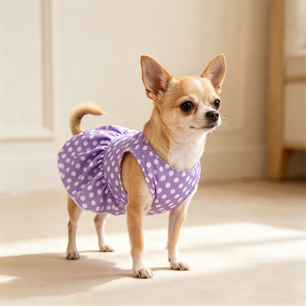 Polka Dot Dog Skirt Dress for Small Breeds