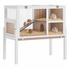 Wooden 2-Story Small Pet Cage with Stand, Ramp, and Hideout