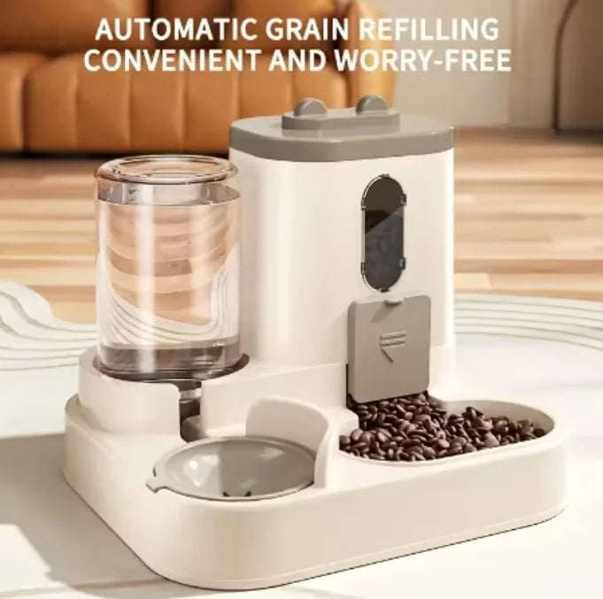 2in1 Cat Food and Water Dispenser Automatic Feeder