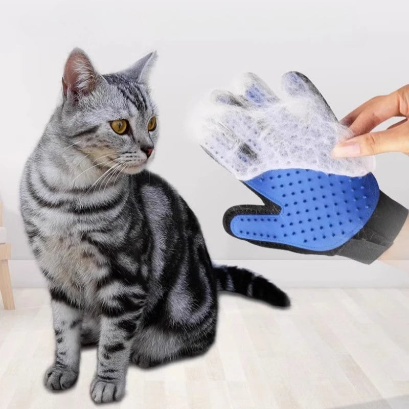 Five-Finger Pet Grooming Gloves