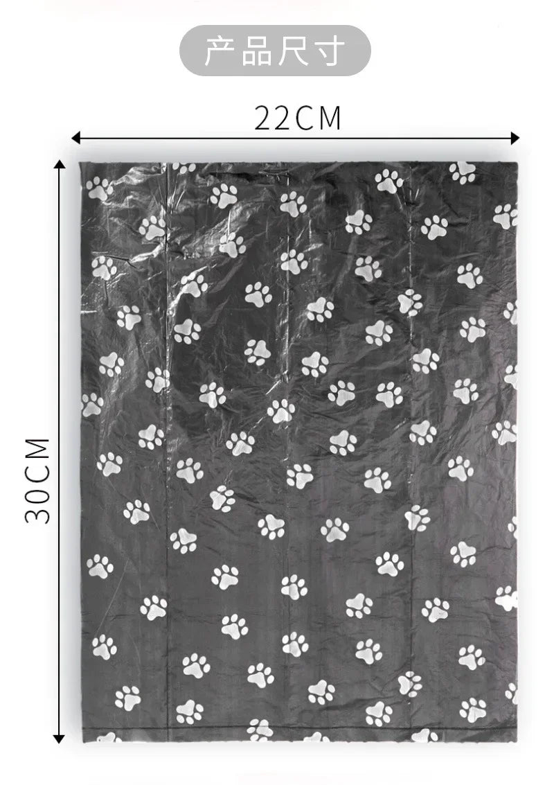 Disposable Dog Waste Bags with Bone-Shaped Dispenser and Leash Clip