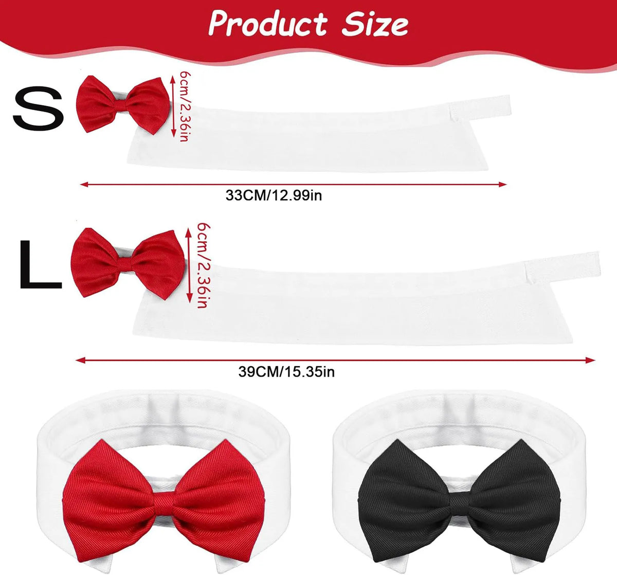 Adjustable Bow Tie Collar for Cats and Small Dogs