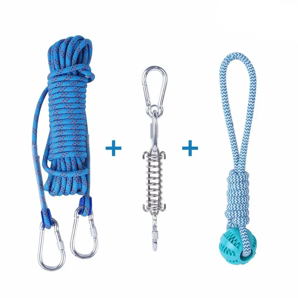 Cotton Rope Dog Spring Pole for Tug and Exercise