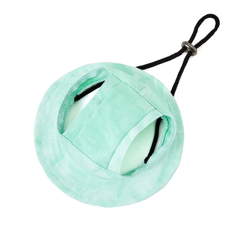 Breathable Cotton Sun Hat for Dogs and Cats with Ear Holes