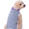 Striped Cotton Dog Recovery Suit for Post-Surgery Protection