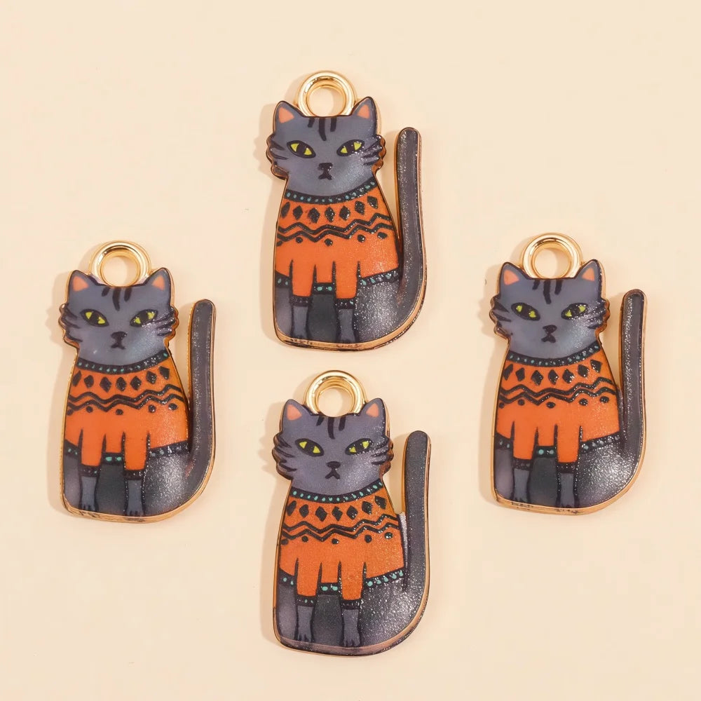 Colorful Cartoon Cat & Animal Enamel Charms for DIY Jewelry Making