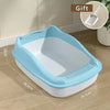 Arenero compacto de bordes altos para gatos