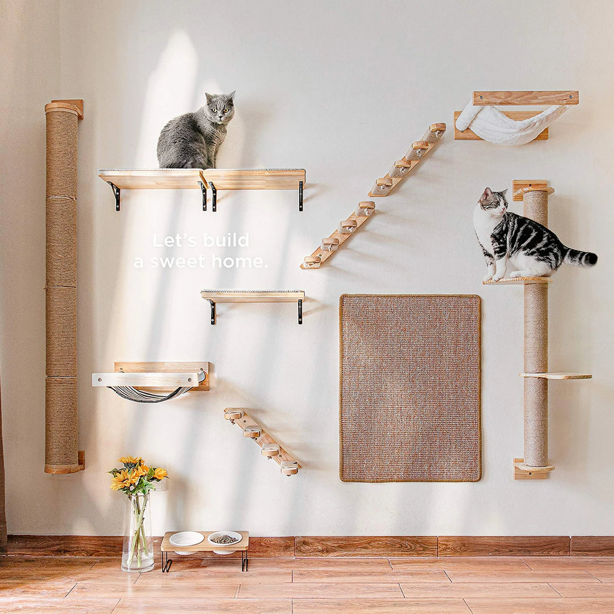 Cat Scratching Post with Sisal and Wood