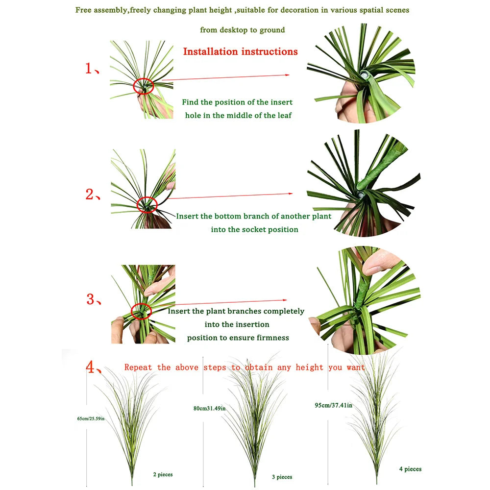 Artificial Reed Grass Bouquet – 50cm Tropical Faux Plant