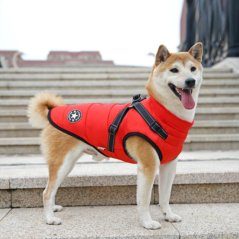 Waterproof Dog Jacket with Harness - Winter Coat for Dogs