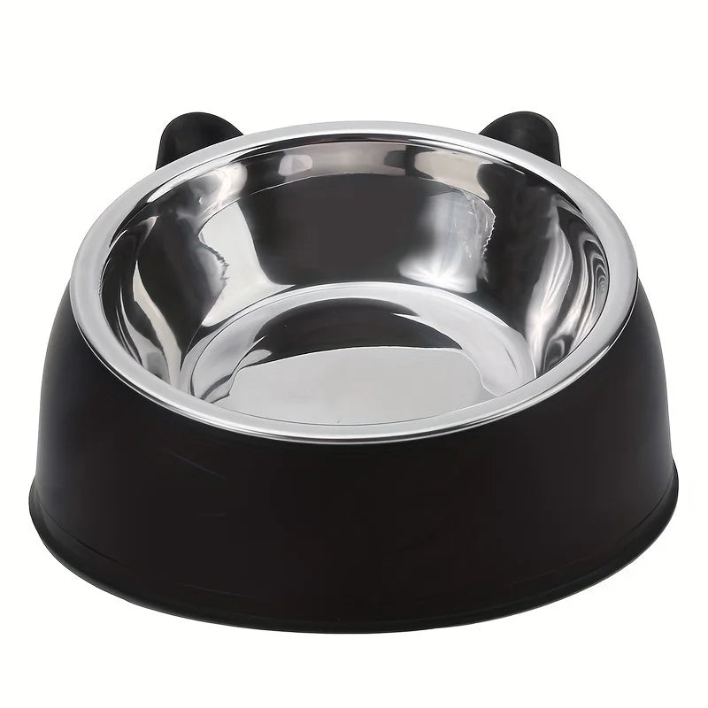 Ergonomic Elevated Cat Bowl with Inclined Stainless Steel Design