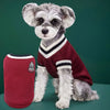 Classic V-Neck Knit Dog Sweater for Fall & Winter