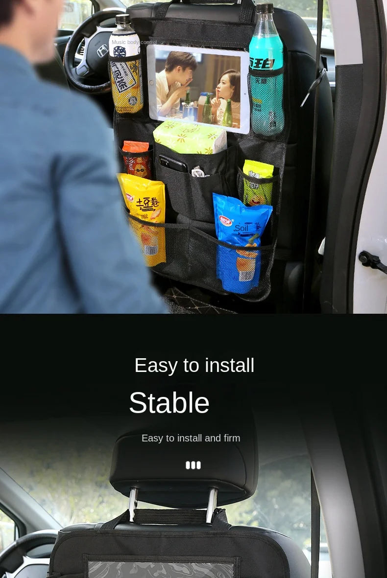 Car Backseat Organizer with Tablet Holder and Storage Pockets