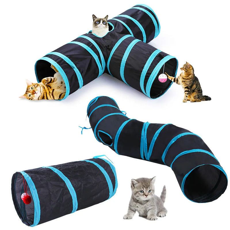 Tunnel Jouet pour Chat en S Pliable