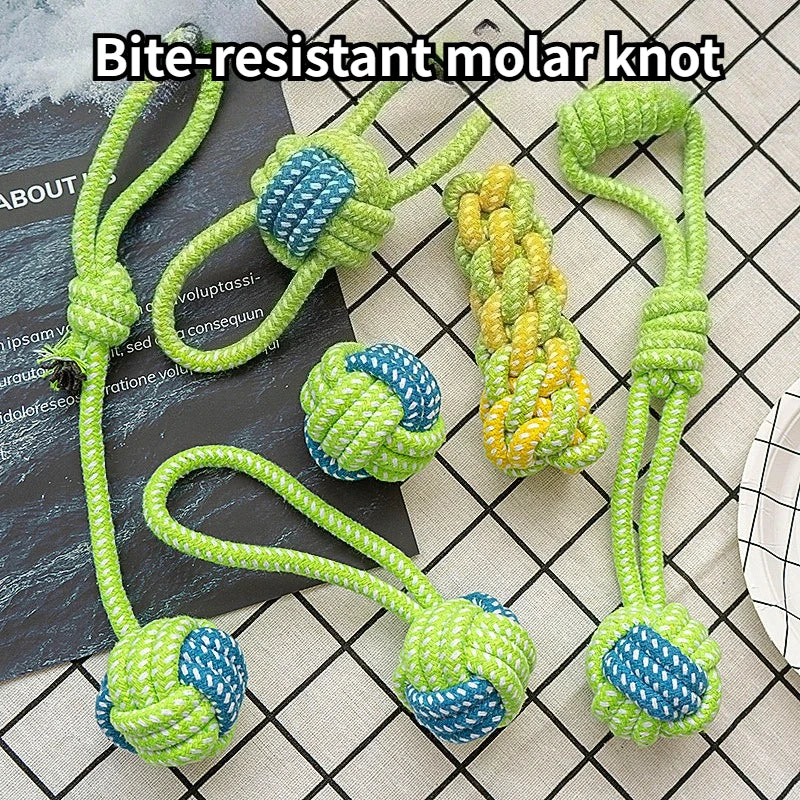 Durable Rope Ball Dog Toy for Chewing and Interactive Play