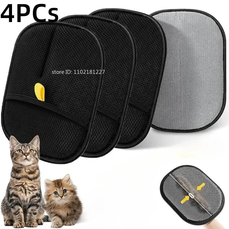 Pet Grooming Gloves - Double-Sided Hair Removal Mitt for Cats and Dogs
