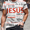 Faith-Inspired Graphic Crew Neck Tee for Men