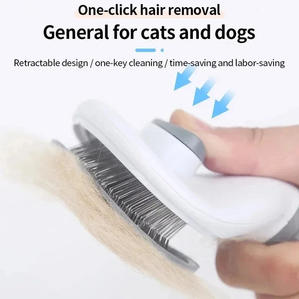 Brosse de toilettage auto-nettoyante pour animaux