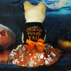 Spooky Pet Princess Costume with Skull Print and Tulle Skirt