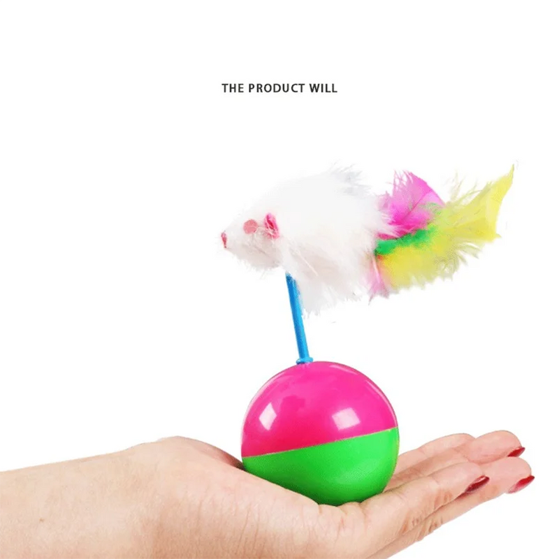 Ensemble de Jouets Interactifs pour Chats avec Plume et Souris en Peluche