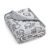 Couverture pour animaux douce et grise avec motif de pattes