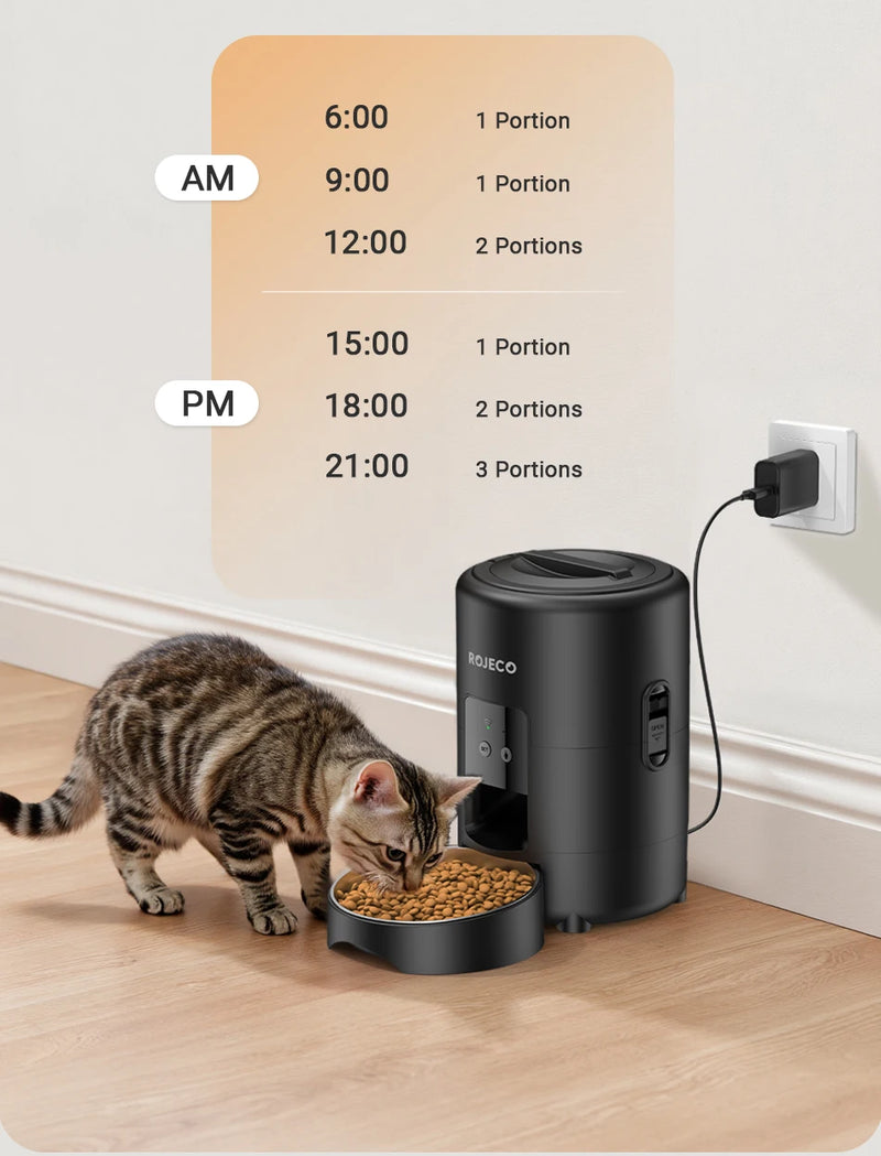 Dispensador de comida para mascotas con Wi-Fi y control por app