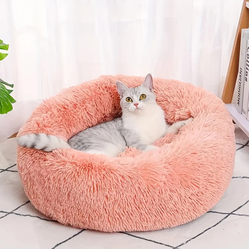 Lit pour animaux en peluche rayé et douillet