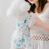 Princess Mesh Dog Dress with Bow Lace Trim