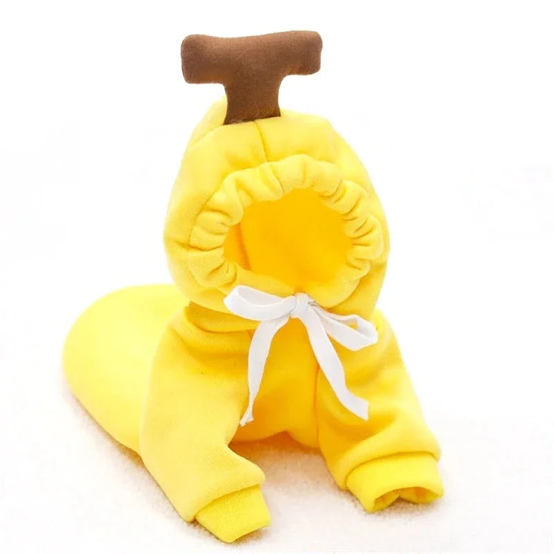 Fruit Print Fleece Dog Hoodie for Small Pets