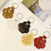 Leather Pet Hair Keepsake Keychain with Cat Paw Design